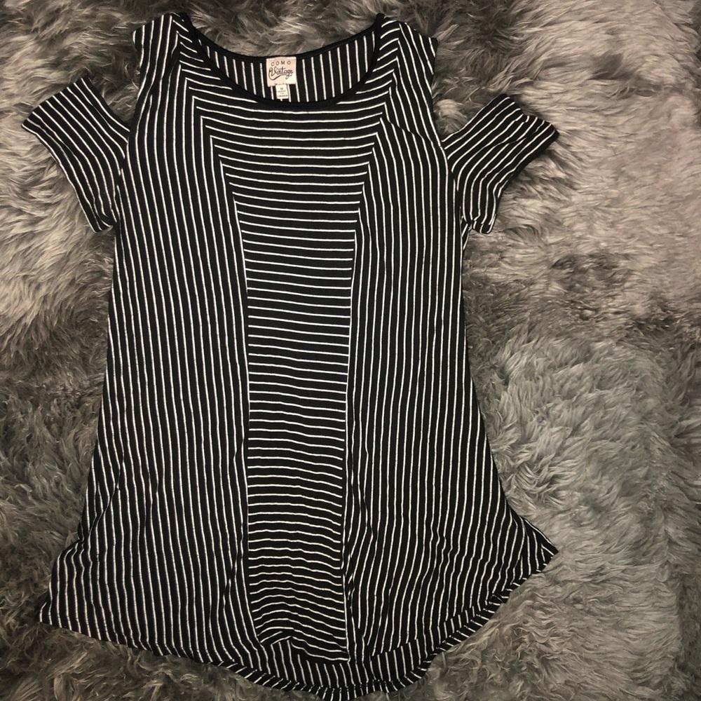 Striped Cold Shoulder Blouse